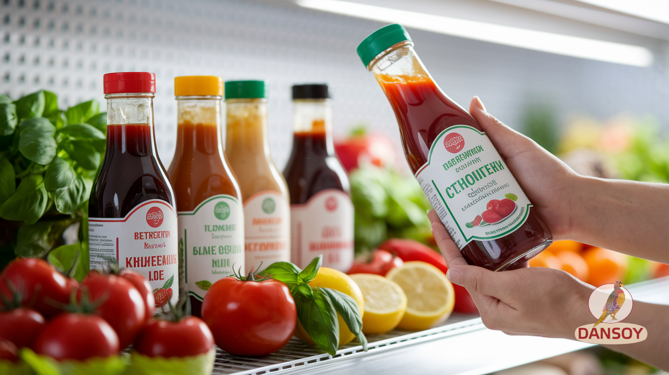 етикетки соусів на банках