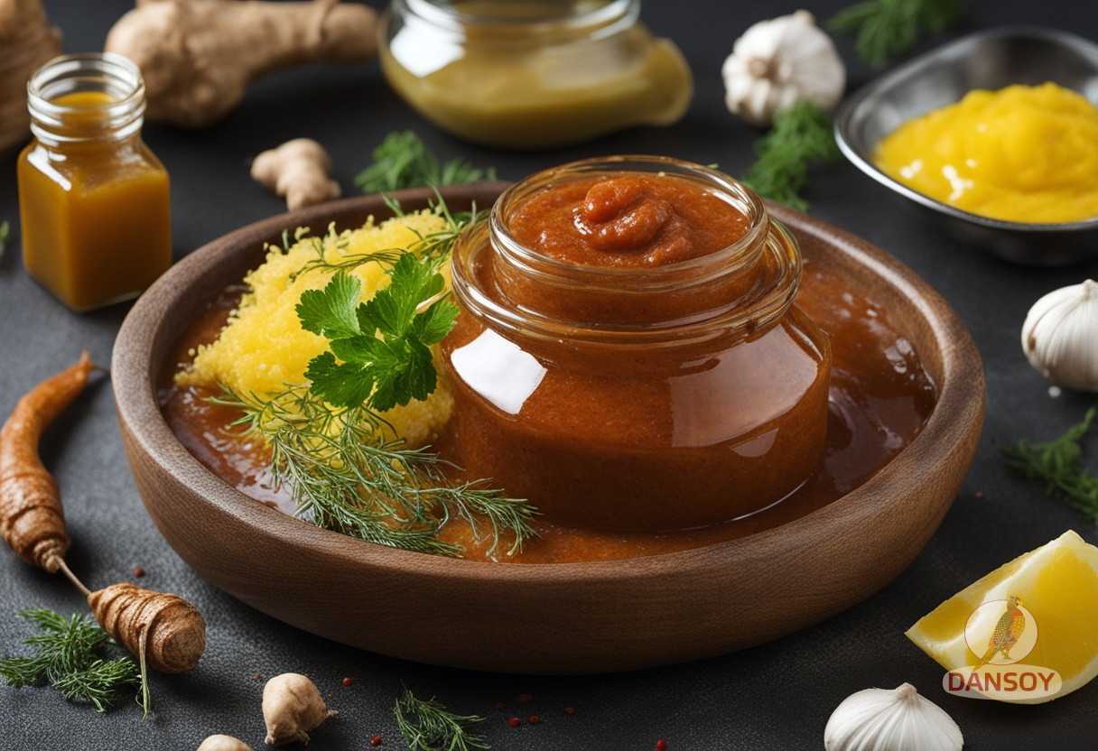 Illustration pour la section : 3. Sauce gingembre-miel La sauce gingembre-miel ajoute de la saveur - Sauces innovantes