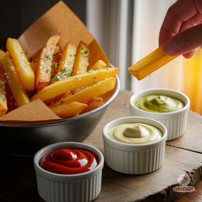 картопля фрі вдома з соусами