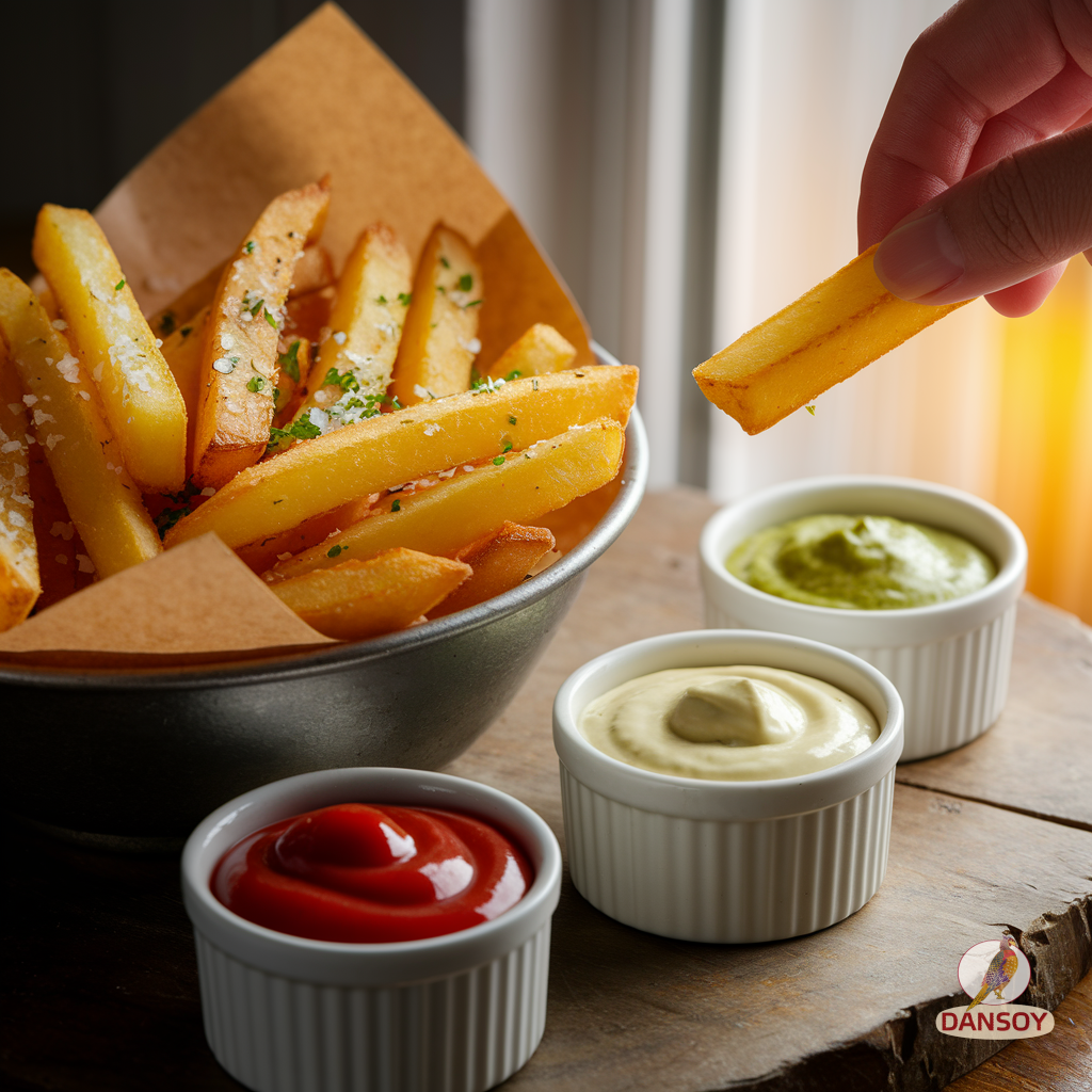 картопля фрі вдома з соусами