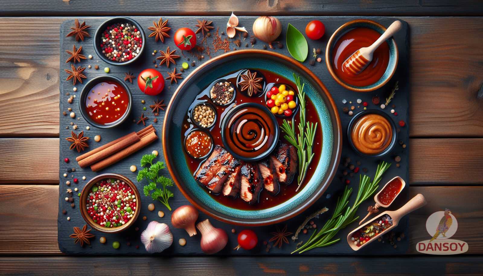 Illustration für Abschnitt: 8. Barbecue Barbecue ist eine beliebte Soße, die verwendet wird – exotische Soßen