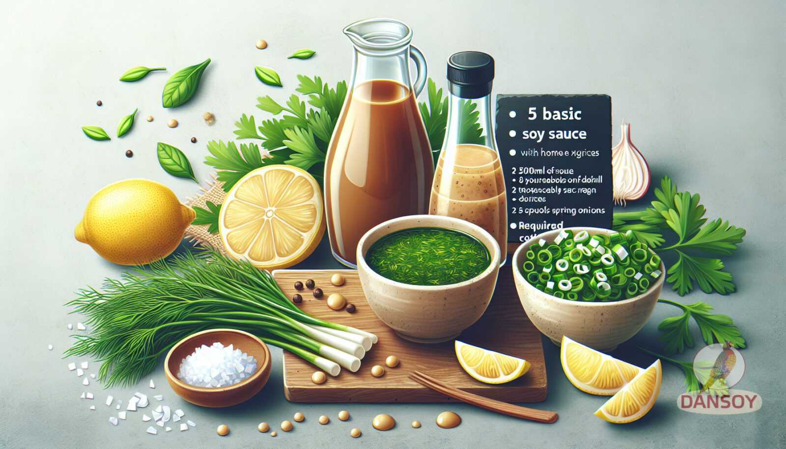 Illustration pour la section : 5. Sauce au citron à l'aneth et aux oignons verts Les citrons sont des sauces saines
