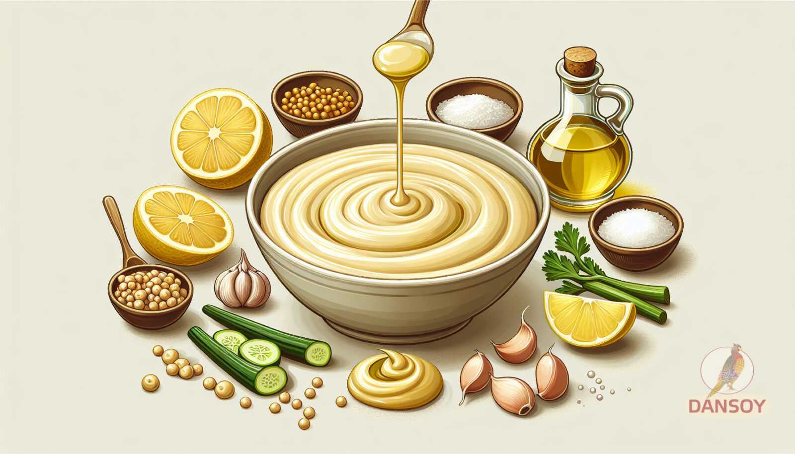 Illustration für Abschnitt: 2. Tahini-Sauce Tahini ist eine Sauce aus Nasi – gesunden Saucen